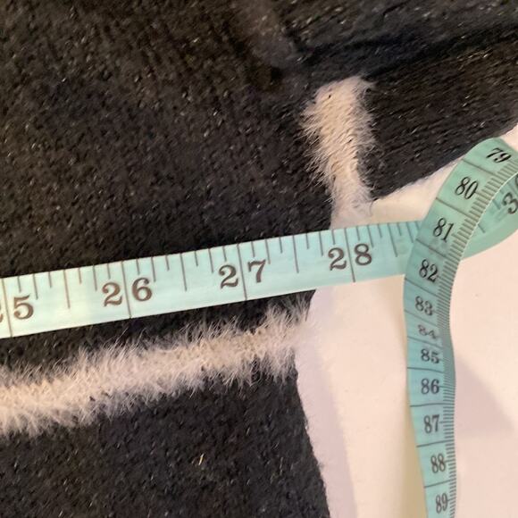 EVRI Black & White Striped Pullover Crew Neck Sweater Sz 3X Metallic Sparkles - Picture 9 of 12